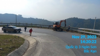 Chưa được cấp phép, nhà thầu tự ý thay thế hộ lan tôn sóng Quốc lộ 3