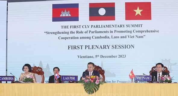 Chủ tịch Quốc hội Vương Đình Huệ dự khai mạc Hội nghị cấp cao Quốc hội 3 nước Campuchia - Lào - Việt Nam lần thứ nhất