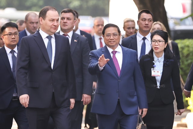 Chùm ảnh: Thủ tướng Phạm Minh Chính chủ trì lễ đón, hội đàm với Thủ tướng Belarus- Ảnh 5.