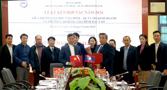 UFBA và Trường Cao đẳng Tài chính Bắc Lào ký kết biên bản hợp tác năm 2024