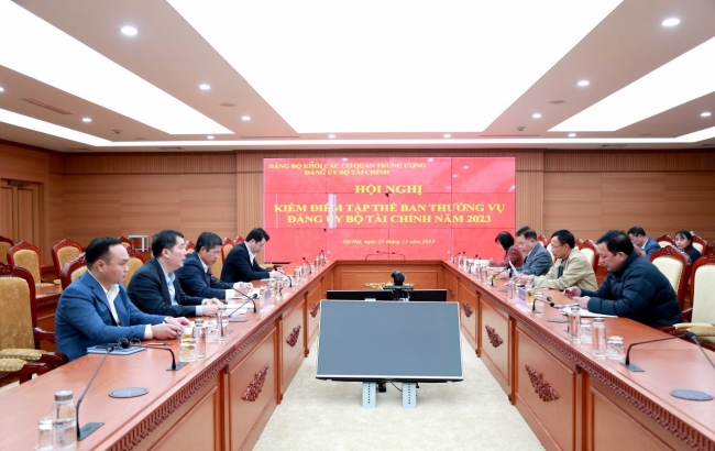 Đảng ủy Bộ Tài chính tổ chức Hội nghị kiểm điểm tập thể Ban Thường vụ năm 2023