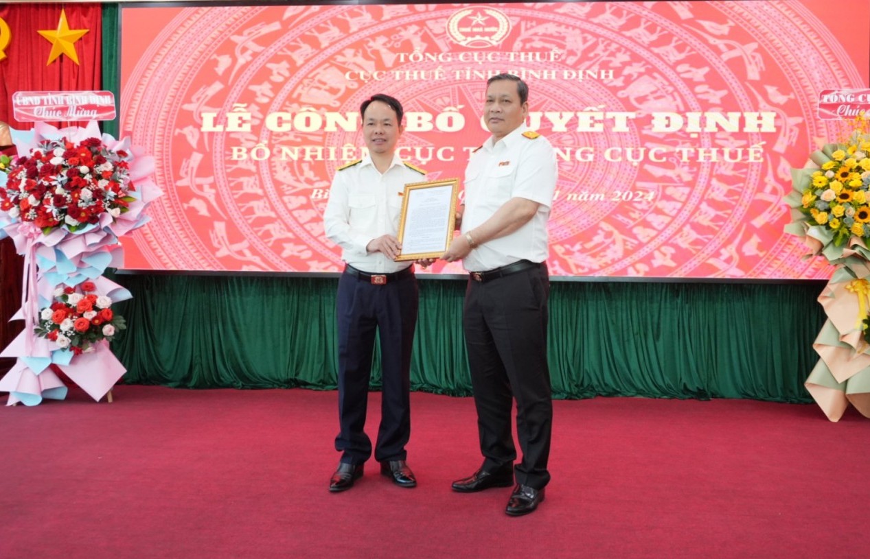 Ông Nguyễn Anh Tuấn được bổ nhiệm giữ chức Cục trưởng Cục Thuế Bình Định