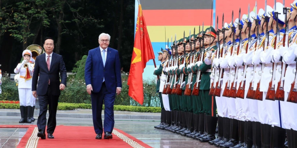 Chủ tịch nước chủ trì lễ đón trọng thể Tổng thống Cộng hòa Liên bang Đức