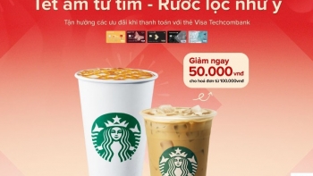 Techcombank hợp tác cùng Starbucks Vietnam đem “Tết ấm từ tim - Rước lộc như ý” tới khách hàng