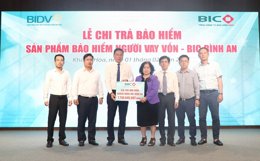 BIC chi trả hơn 7,7 tỷ đồng quyền lợi bảo hiểm BIC Bình An cho khách hàng tại BIDV Khánh Hòa