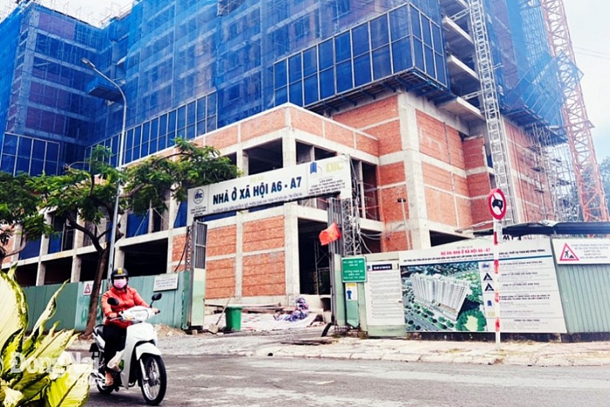 Một dự án nhà ở xã hội do Công ty Cổ phần Kinh doanh nhà Đồng Nai làm chủ đầu tư dự kiến hoàn thành vào tháng 5/2025. Ảnh: Việt Dũng