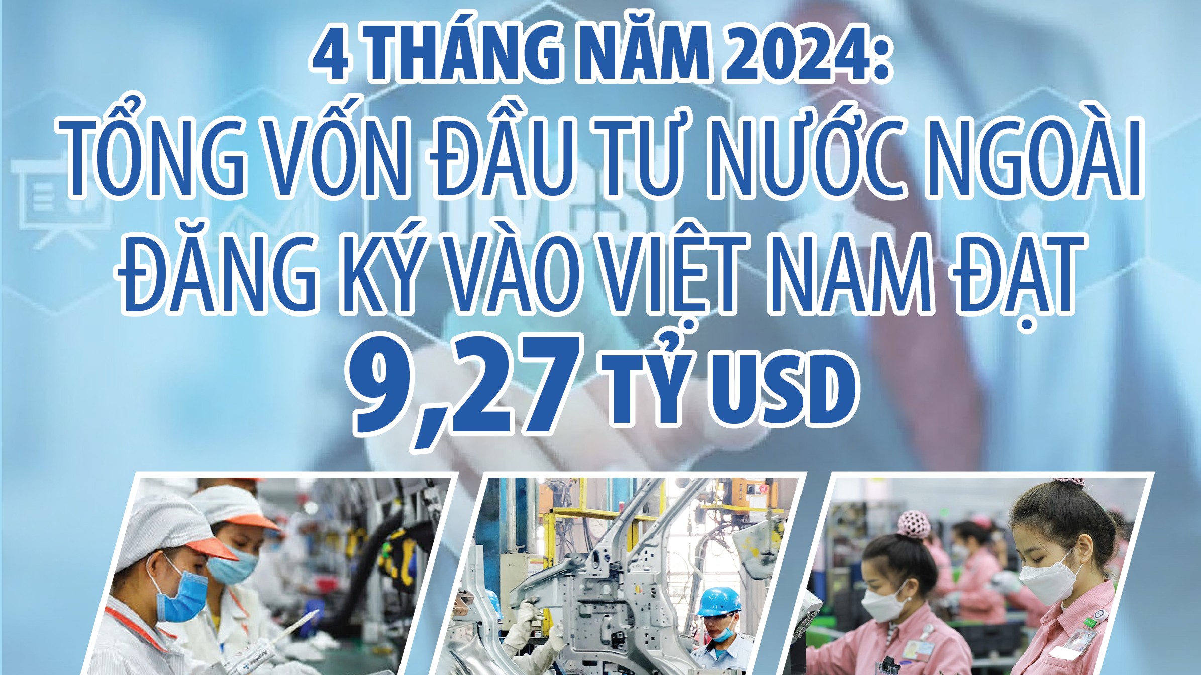Infographics: Tổng vốn đầu tư nước ngoài đăng ký vào Việt Nam đạt 9,27 tỷ USD