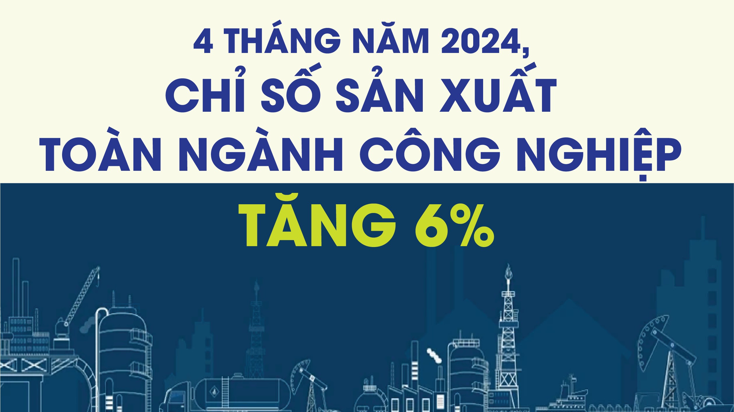 infographics chi so san xuat toan nganh cong nghiep tang 6 trong 4 thang nam 2024