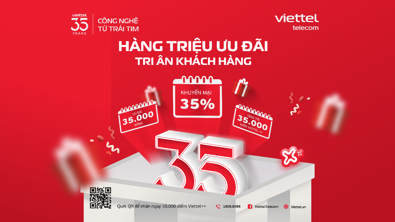 Viettel tung loạt ưu đãi viễn thông nhân dịp kỷ niệm 35 năm thành lập