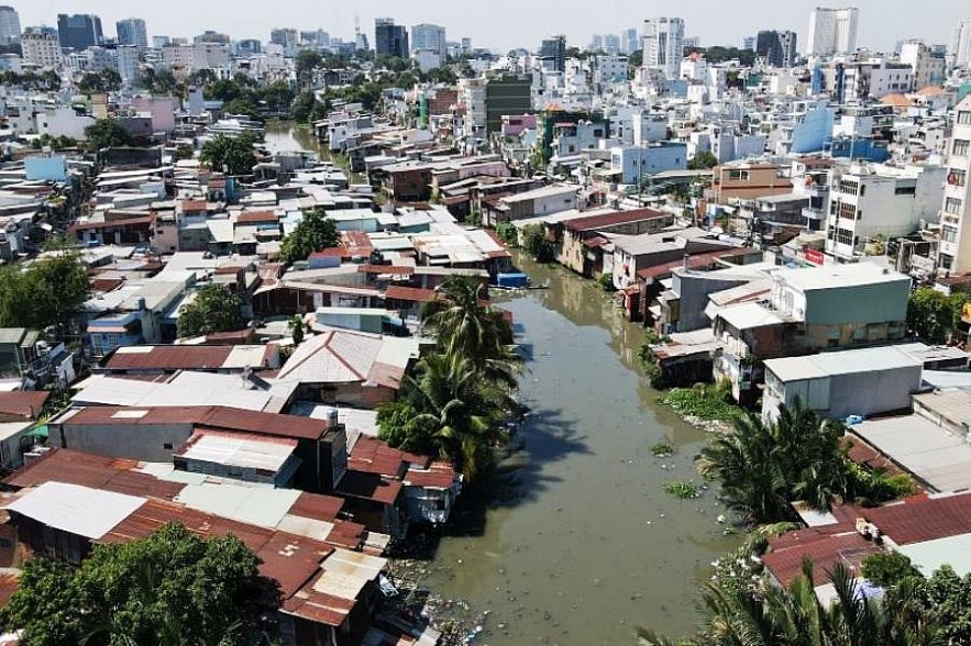 Dự án cải tạo rạch Xuyên Tâm, một trong 2 dự án trọng điểm sẽ được TP. Hồ Chí Minh đẩy khởi công trong năm 2024. Ảnh: Việt Dũng.