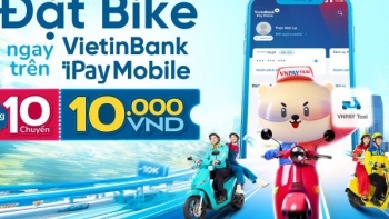 Di chuyển bằng xe máy tiện lợi ngay trên VietinBank iPay Mobile, tặng ngay 10 chuyến 10.000 VND