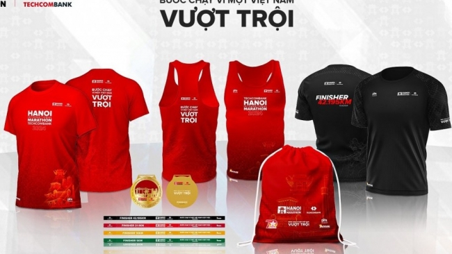 Giải Marathon Quốc tế Hà Nội Techcombank ra mắt bộ vật phẩm phiên bản đặc biệt kỷ niệm 70 năm Giải phóng Thủ đô