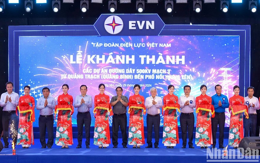 Khánh thành dự án Đường dây 500kV mạch 3 Quảng Trạch - Phố Nối: Công trình mang ý chí, khát vọng và bản lĩnh Việt Nam Khánh thành dự án Đường dây 500kV mạch 3 Quảng Trạch - Phố Nối: Công trình mang ý chí, khát vọng và bản lĩnh Việt Nam