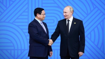 Thủ tướng dự lễ đón các nhà lãnh đạo tại Hội nghị BRICS mở rộng