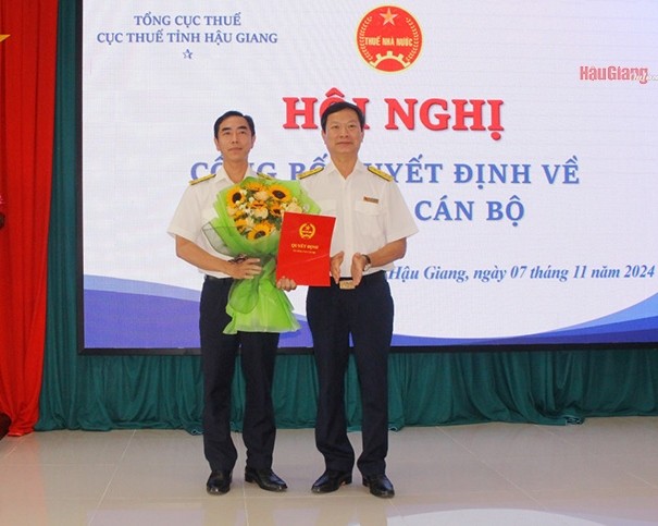 Ông Nguyễn Thành Tâm được bổ nhiệm chức vụ Phó Cục trưởng Cục Thuế Hậu Giang