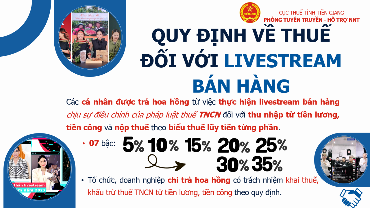 Tiền Giang: Khuyến nghị người kinh doanh bằng hình thức livestream bán hàng nộp thuế