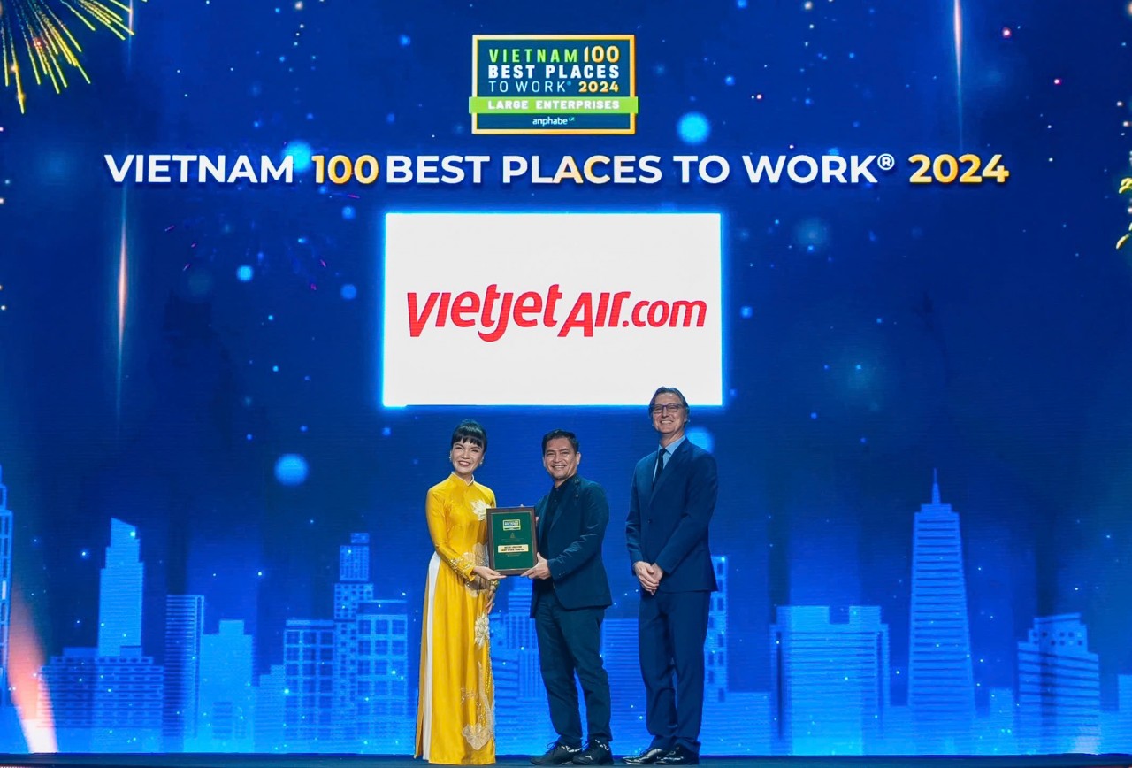 Hãng Hàng không Vietjet được Anphabe vinh danh trong Top “Nơi làm việc tốt nhất Việt Nam 2024”