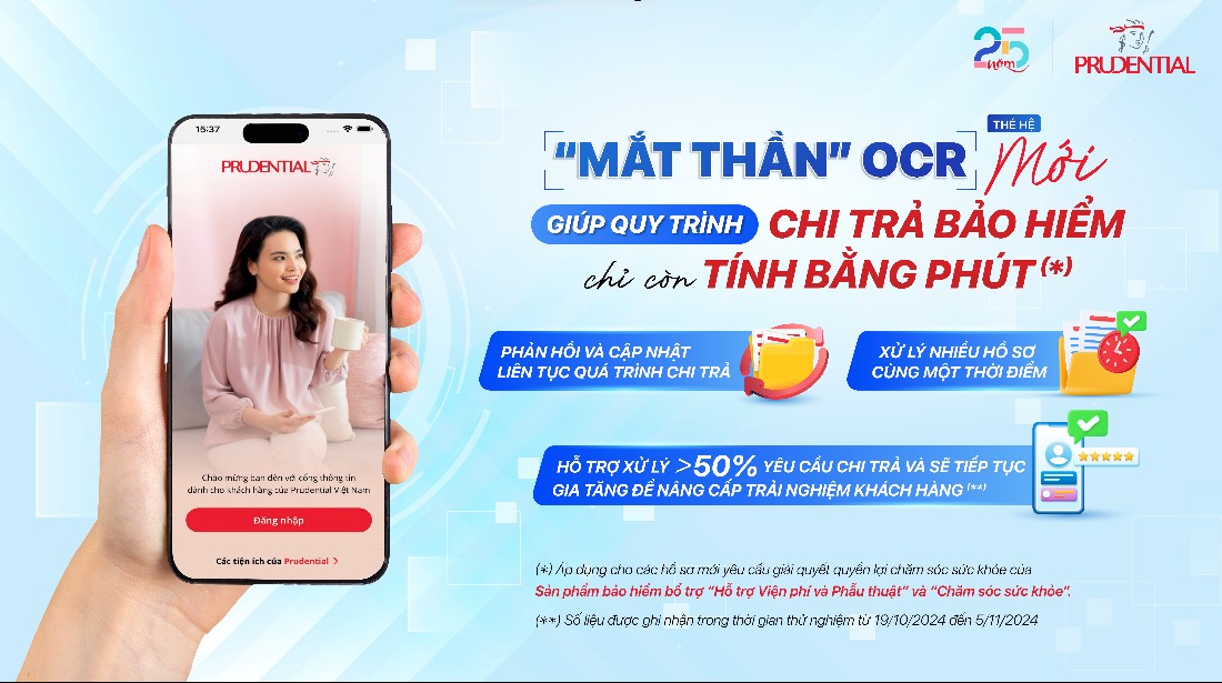 Prudential tự động hóa quy trình chi trả quyền lợi bảo hiểm với “mắt thần” OCR thế hệ mới
