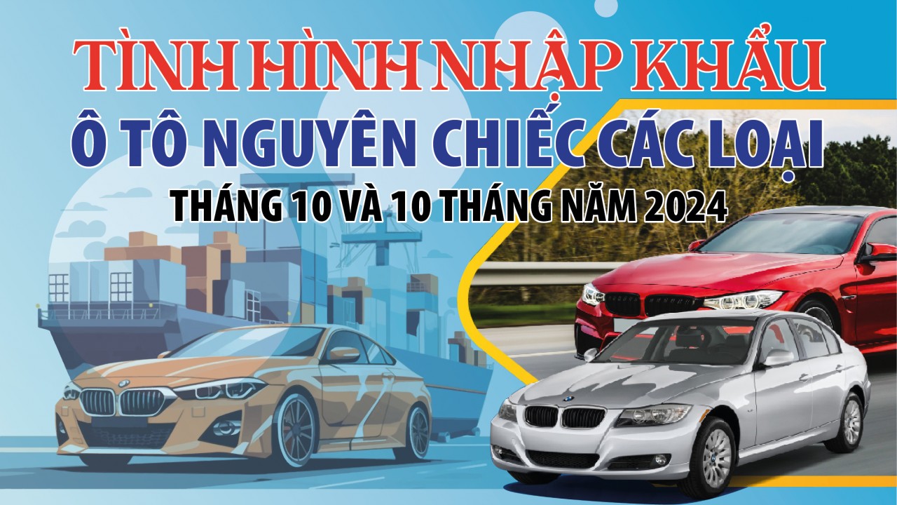 Infographics: Việt Nam nhập khẩu 142.794 ô tô nguyên chiếc các loại trong 10 tháng năm 2024