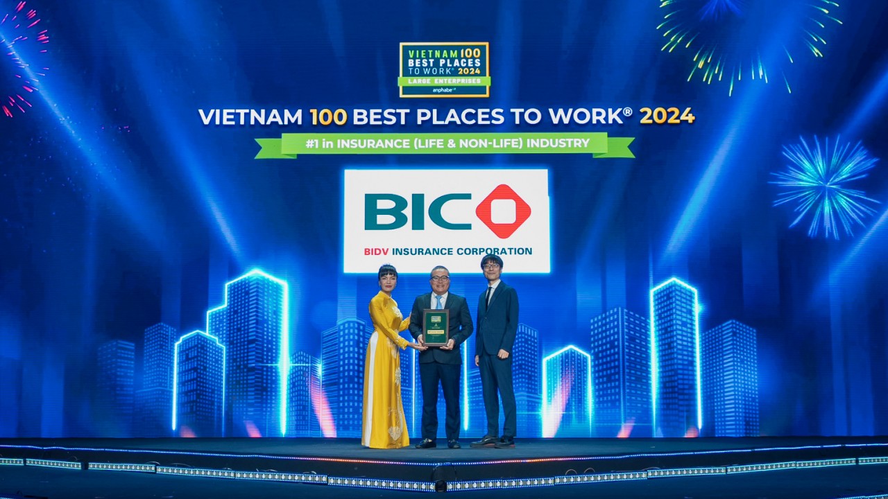 BIC được vinh danh Top 1 nơi làm việc tốt nhất ngành bảo hiểm Việt Nam khối doanh nghiệp lớn