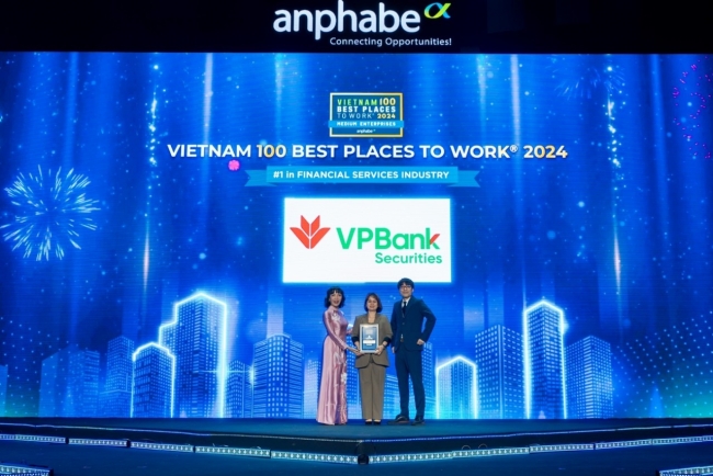 VPBankS được vinh danh Top 1 nơi làm việc tốt nhất Việt Nam ngành Dịch vụ tài chính khối doanh nghiệp vừa