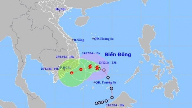 Áp thấp nhiệt đới trên Biển Đông đã mạnh lên thành bão