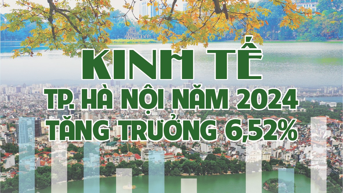 Infographics: Kinh tế TP. Hà Nội năm 2024 tăng trưởng 6,52%