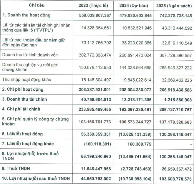 Chứng khoán Phú Hưng dự báo lỗ sau thuế năm 2024 hơn 10 tỷ đồng