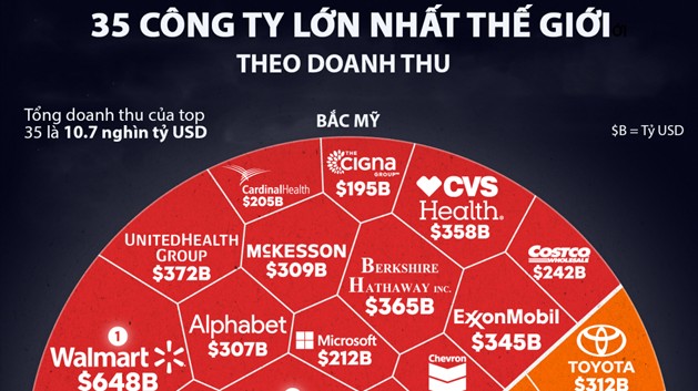 35 công ty doanh thu cao nhất thế giới năm 2024