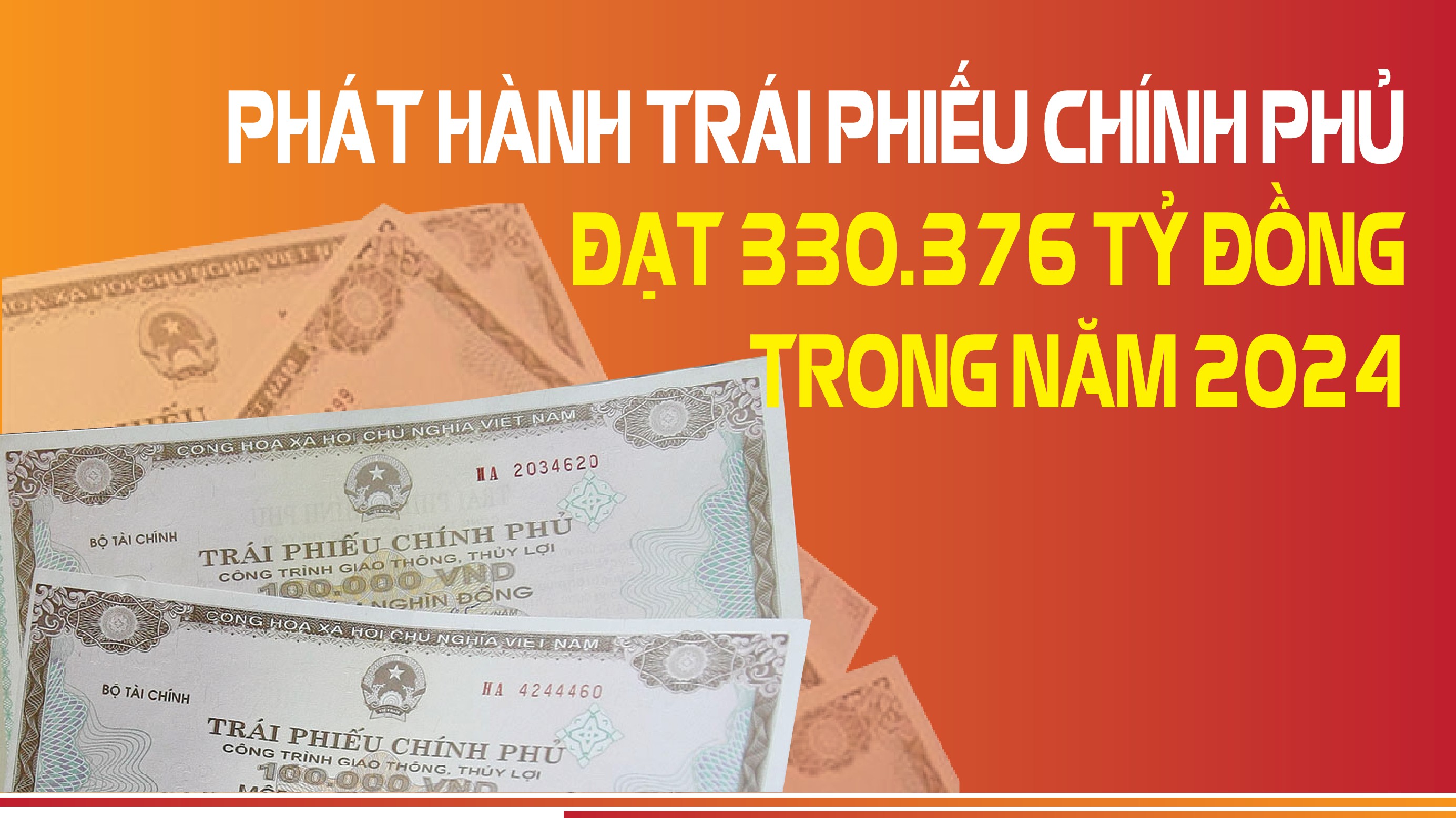 Infographics: Phát hành trái phiếu chính phủ đạt 330.376 tỷ đồng trong năm 2024