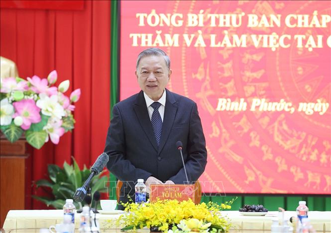 Tổng Bí thư: Công an Bình Phước phải tiên phong trong sắp xếp, tinh gọn bộ máy