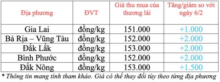 Ngày 7/2: Giá cà phê và hồ tiêu tiếp tục tăng cao Ngày 7/2: Giá cà phê và hồ tiêu tiếp tục tăng cao