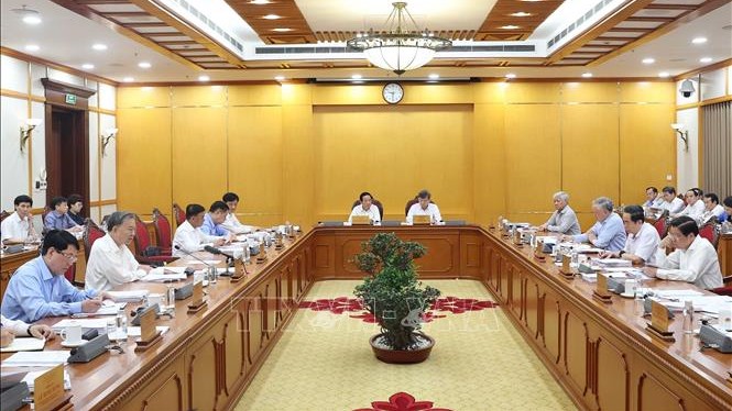 Tổng Bí thư Tô Lâm chủ trì cuộc họp cho ý kiến về tiến độ sắp xếp tổ chức bộ máy và đơn vị hành chính các cấp