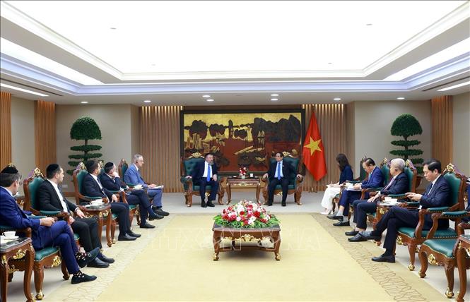 Thủ tướng Phạm Minh Chính tiếp Bộ trưởng Bộ Lao động Israel Chú thích ảnh