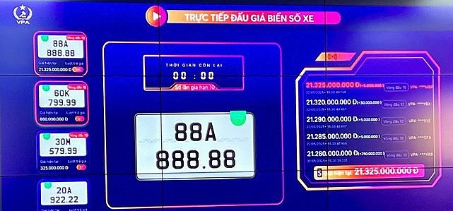 Biển số 88A - 888.88 trúng đấu giá với số tiền kỷ lục hơn 21 tỷ đồng