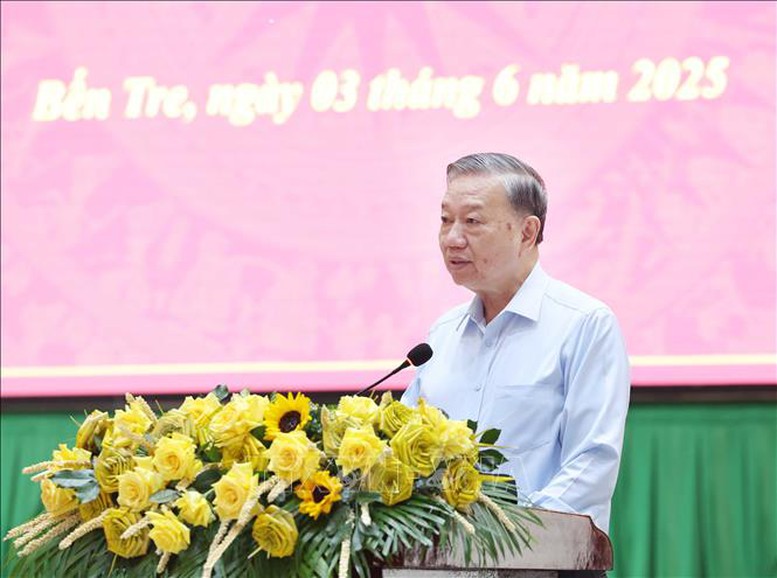 Tổng Bí thư Tô Lâm: Hợp nhất Vĩnh Long, Bến Tre và Trà Vinh là một lựa chọn có tính đột phá- Ảnh 2.