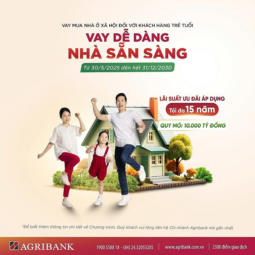 Agribank triển khai gói tín dụng ưu đãi hỗ trợ người trẻ hiện thực hóa giấc mơ an cư