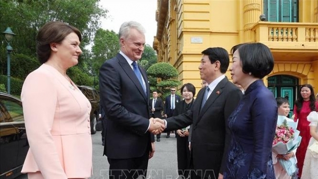 Chủ tịch nước Lương Cường chủ trì lễ đón Tổng thống Litva thăm chính thức Việt Nam