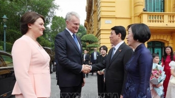 Chủ tịch nước Lương Cường chủ trì lễ đón Tổng thống Litva thăm chính thức Việt Nam