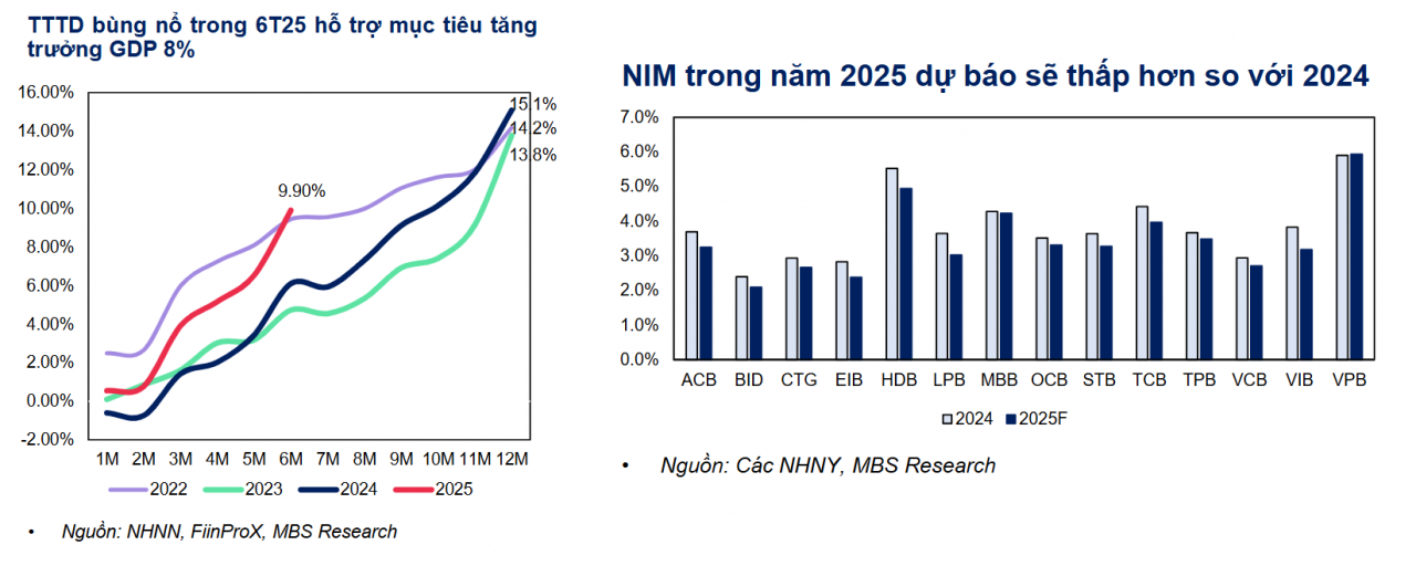 Phía sau đà tăng tín dụng, nhiều ngân hàng đối diện nỗi lo NIM và dự phòng suy yếu
