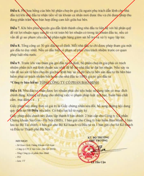 Cảnh báo văn bản giả mạo Bộ Tài chính, Ủy ban Chứng khoán Nhà nước để lừa đảo