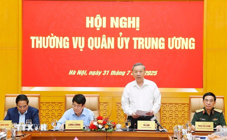 Tổng Bí thư Tô Lâm chủ trì Hội nghị Thường vụ Quân ủy Trung ương- Ảnh 1.