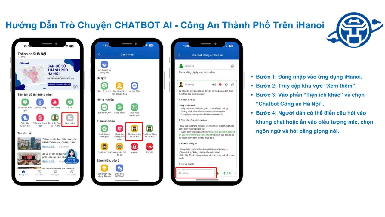 Hà Nội triển khai trợ lý ảo và tổng đài AI Công an trên ứng dụng iHanoi