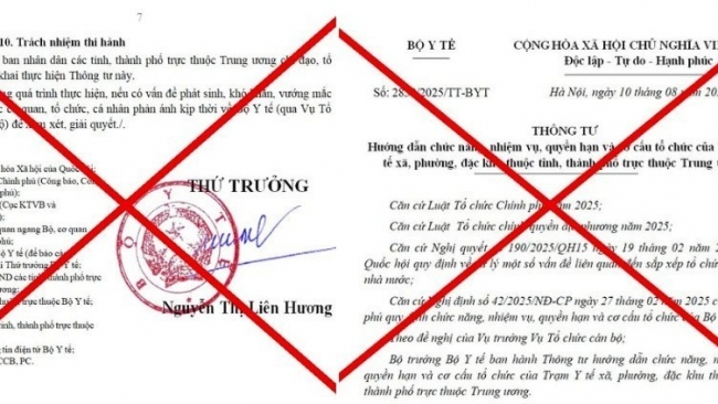 Bộ Y tế cảnh báo văn bản giả mạo liên quan chức năng, nhiệm vụ của trạm y tế xã, phường