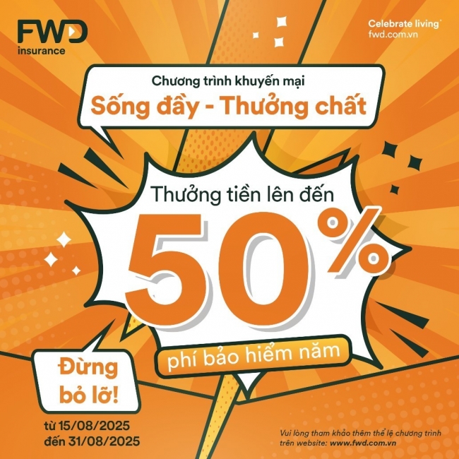 Cơ hội vàng sở hữu “FWD Bảo vệ gia tăng” kèm thưởng tiền hấp dẫn