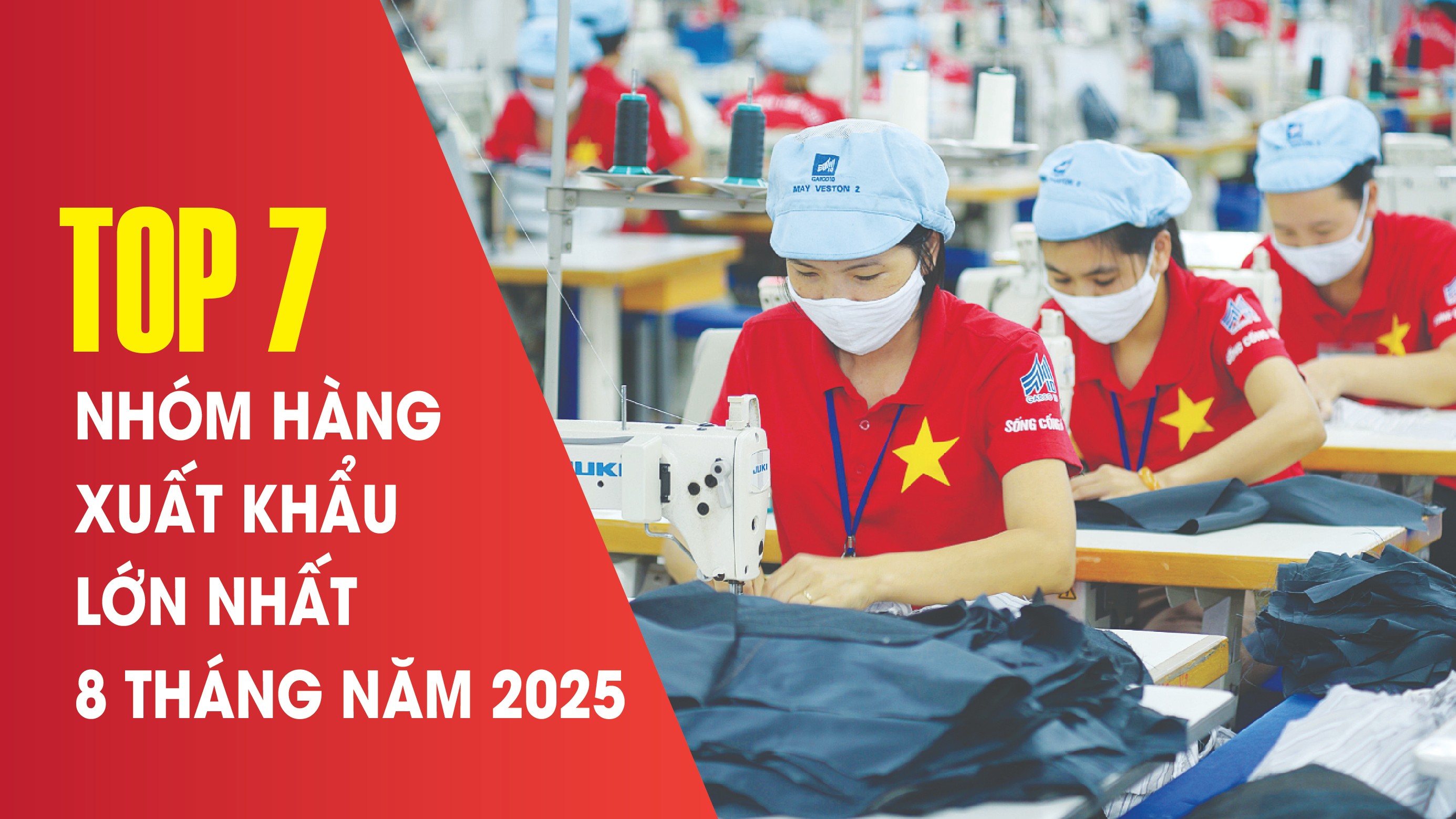Infographics: Top 7 nhóm hàng xuất khẩu lớn nhất trong 8 tháng năm 2025