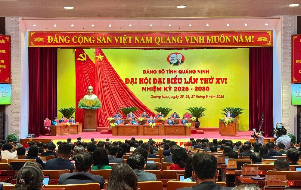 Quang cảnh phiên trù bị Đại hội đại biểu Đảng bộ tỉnh lần thứ XVI, nhiệm kỳ 2025-2030. Ảnh QMG