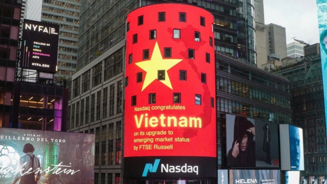 Nasdaq chúc mừng thị trường chứng khoán Việt Nam chính thức được nâng hạng theo công bố của FTSE Russell