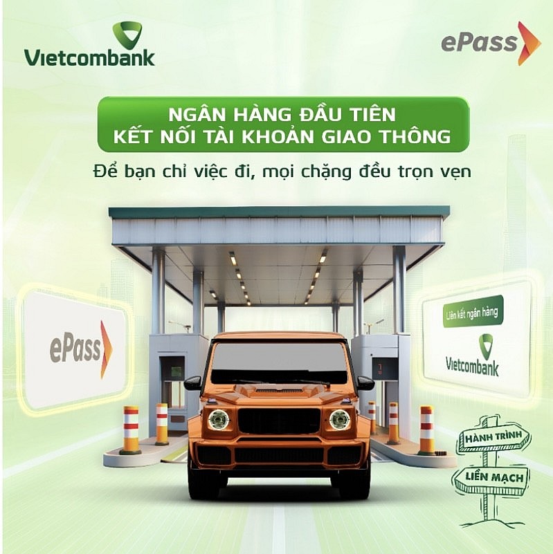 undefined Vietcombank là ngân hàng đầu tiên liên kết trực tiếp với tài khoản giao thông ePass, khách hàng không cần nạp tiền, phí giao thông sẽ trừ trực tiếp qua tài khoản ngân hàng