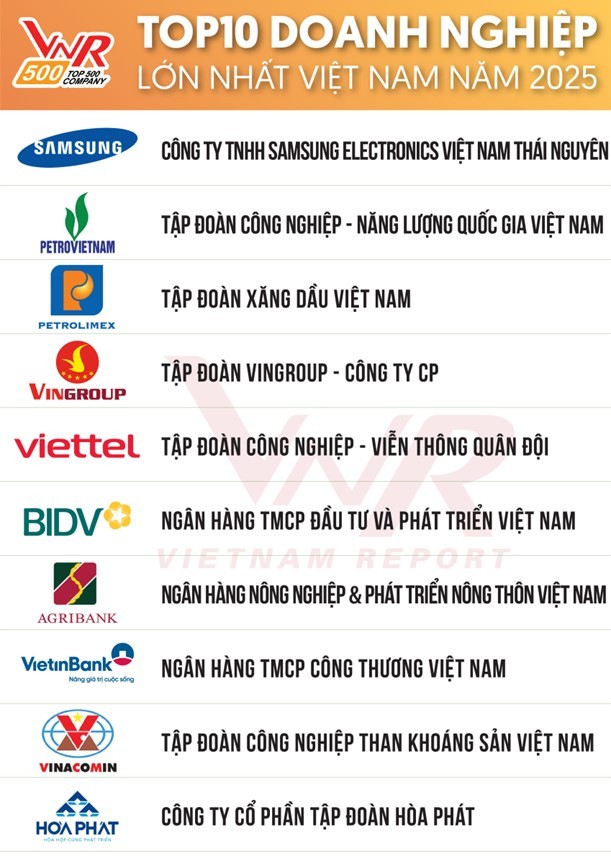 Hòa Phát là doanh nghiệp sản xuất duy nhất lọt TOP 10 Doanh nghiệp lớn nhất Việt Nam Hòa Phát là doanh nghiệp sản xuất duy nhất lọt TOP 10 Doanh nghiệp lớn nhất Việt Nam
